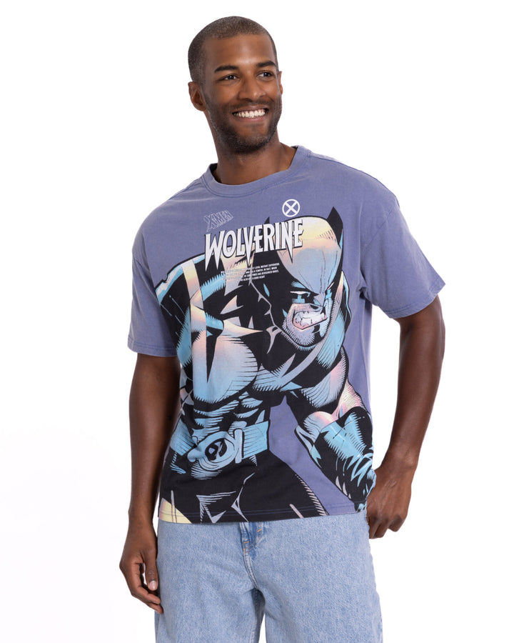 Marvel Wolverine Men's Short Sleeve T-Shirt Slate Blue