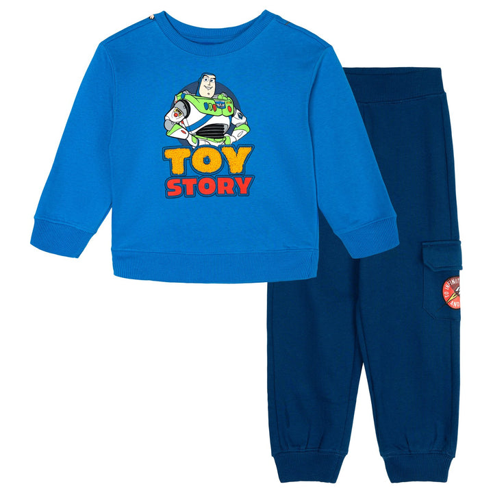 Disney Toy Story Boys' Fleece Sweatshirt and Plush Pants Set Blue Navy