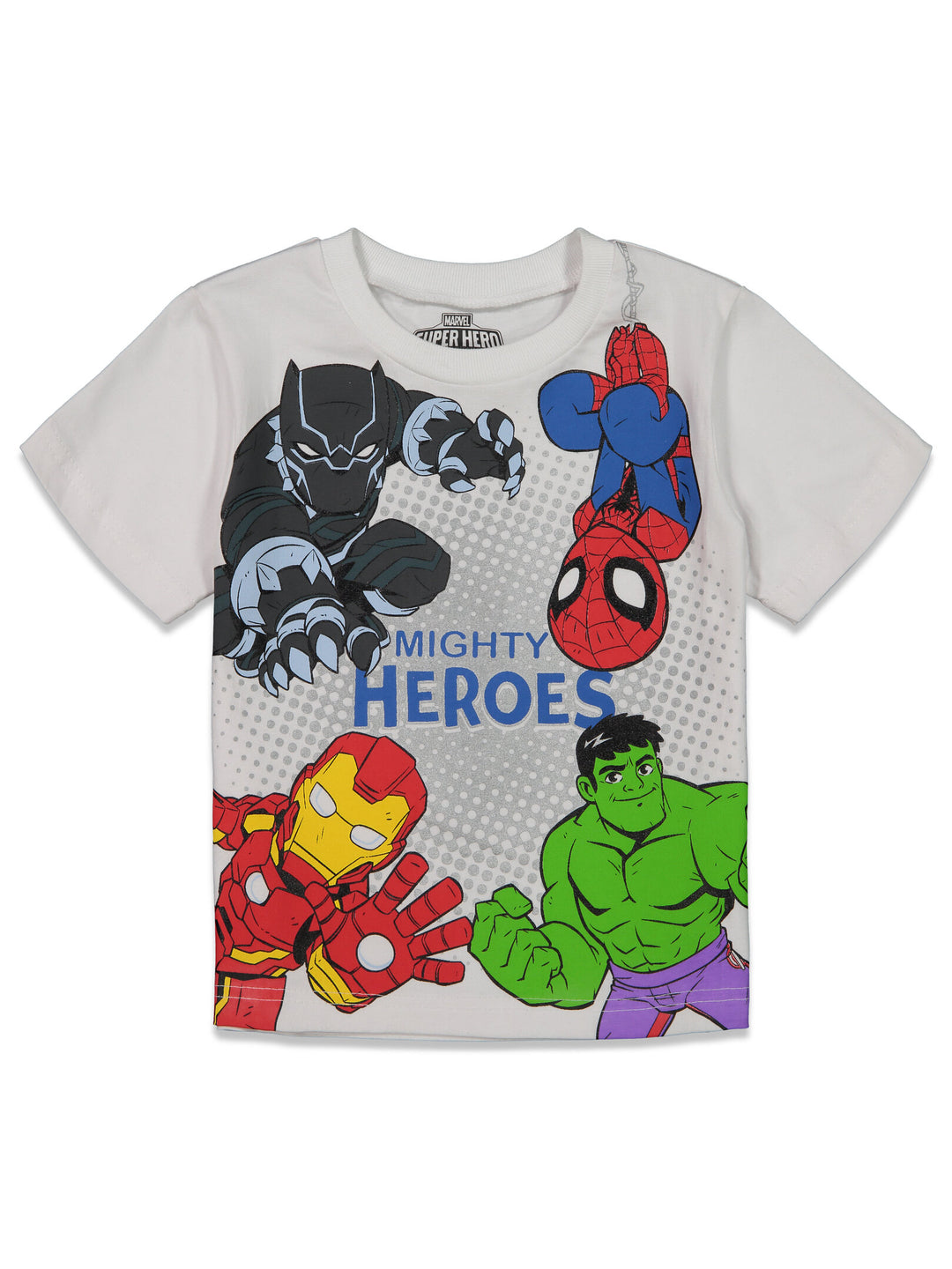 Marvel Avengers Boys' Short Sleeve T-Shirt 4-Pack White Blue