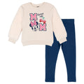 Minnie Mouse Girls' 2-Piece Fleece Sweatshirt and Leggings Set Navy