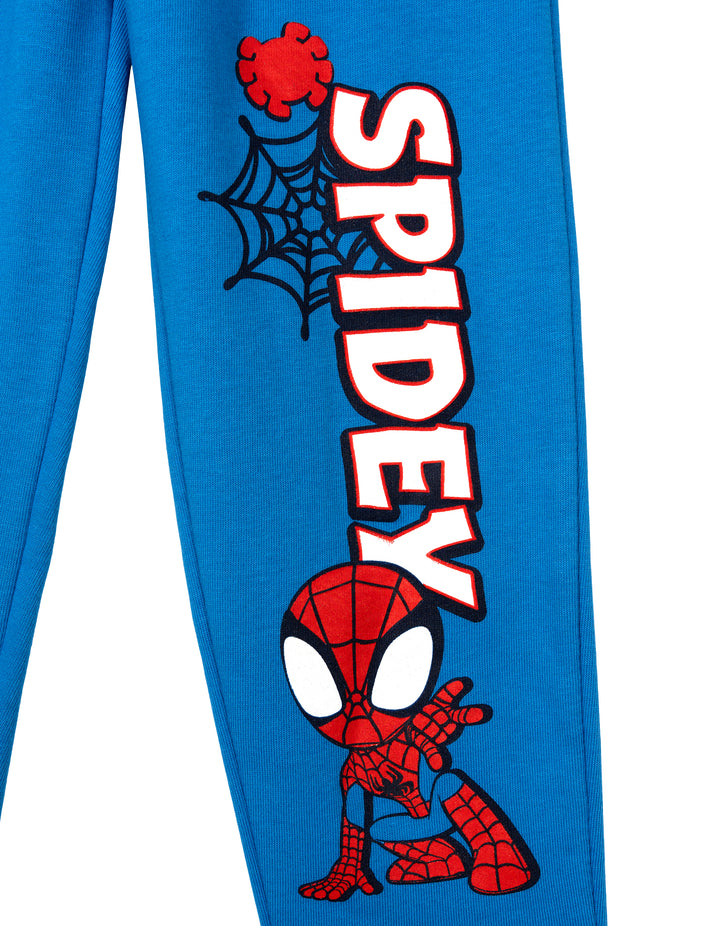 Marvel Spidey and His Amazing Friends Cosplay Fleece Hoodie and Pants Set Red Blue