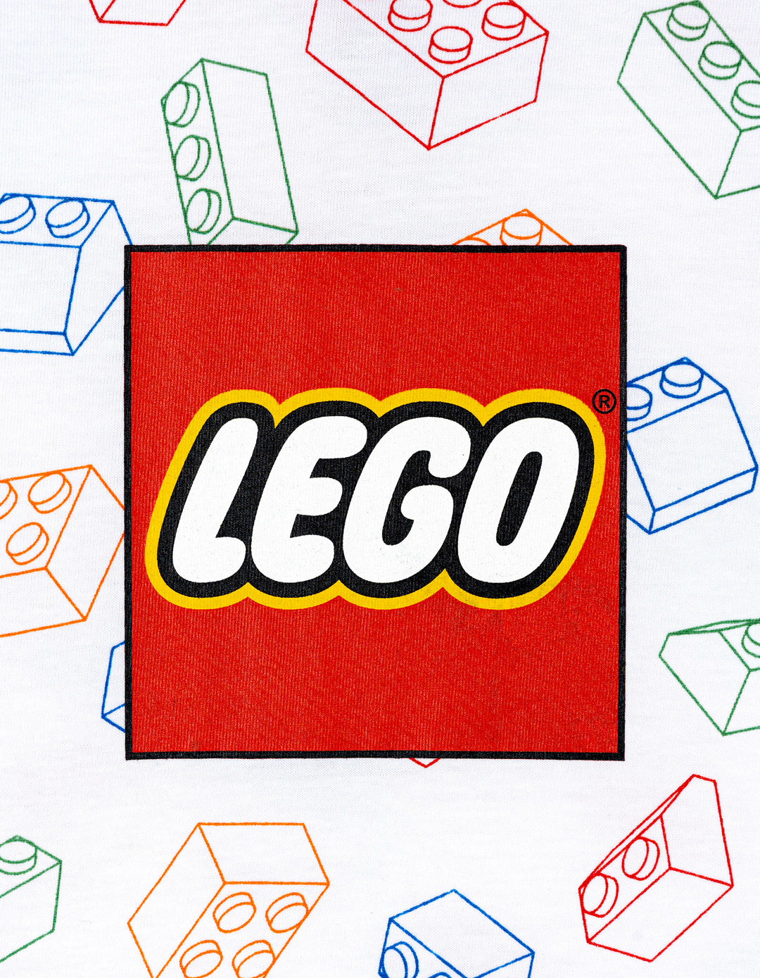 LEGO Boys' Short Sleeve T-Shirt White Multi Bricks