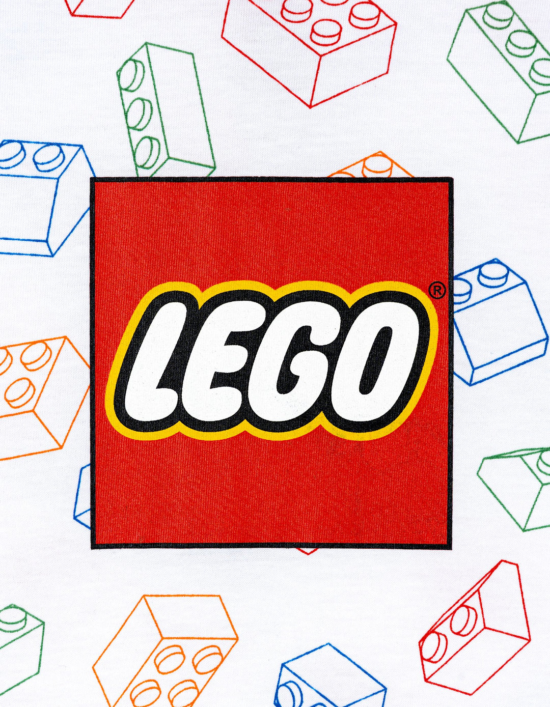 LEGO Boys' Short Sleeve T-Shirt White Multi Bricks