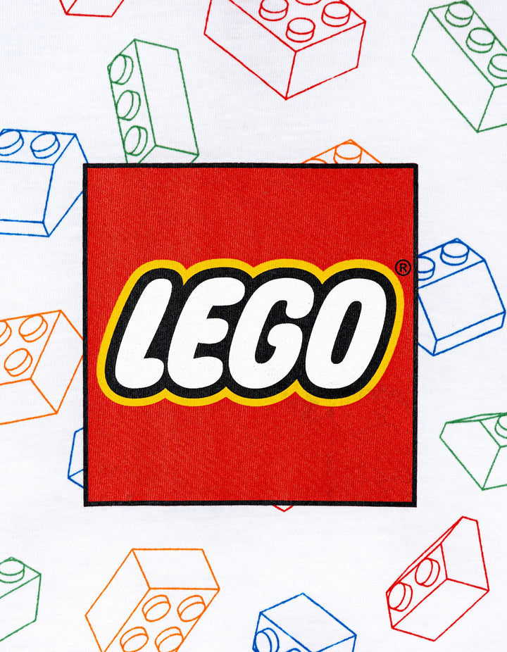 LEGO Boys' Short Sleeve T-Shirt White Multi Bricks
