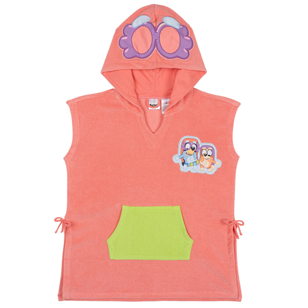 Bluey Girls' Hooded Swimwear Cover-Up Bingo Peach