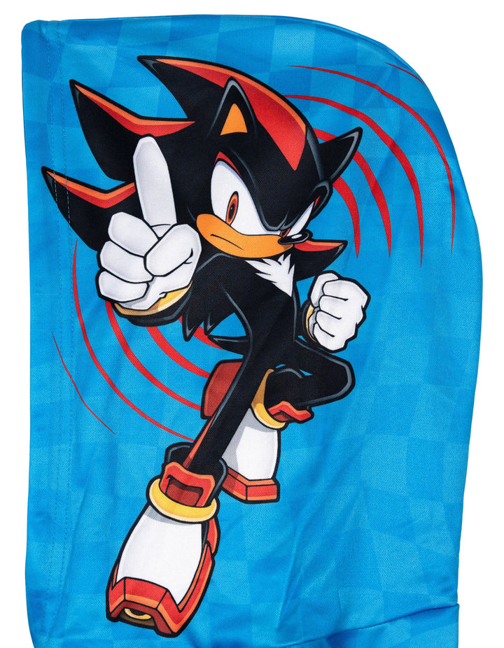 SEGA Sonic the Hedgehog Boys' Athletic Fleece Hooded Sweatshirt Shadow Blue