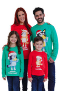 Bluey Women's Christmas Long Sleeve Tee Ruby Red Bingo