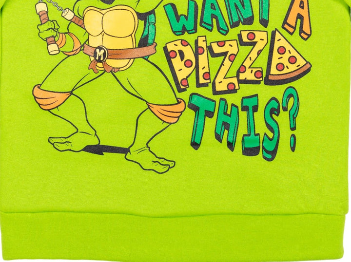 Teenage Mutant Ninja Turtles Michelangelo Boys' Fleece Pullover Hoodie Green