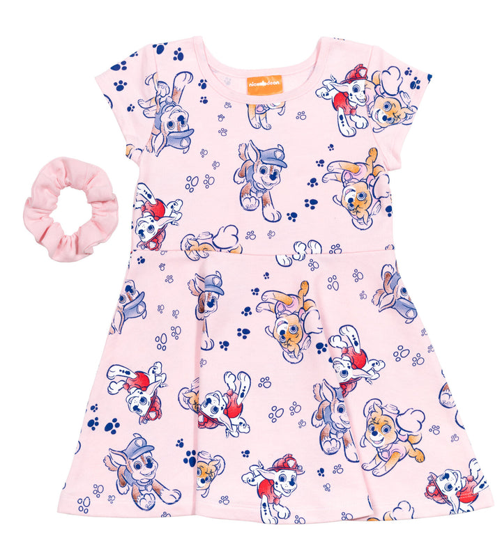Paw Patrol Girls' Skater Dress and Scrunchie Set Pink