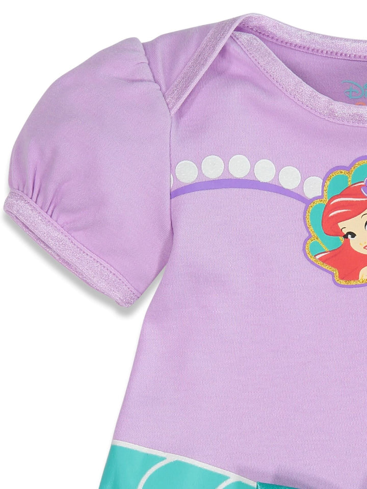 Disney The Little Mermaid Princess Ariel 2-Piece Bodysuit Set Lavender Teal