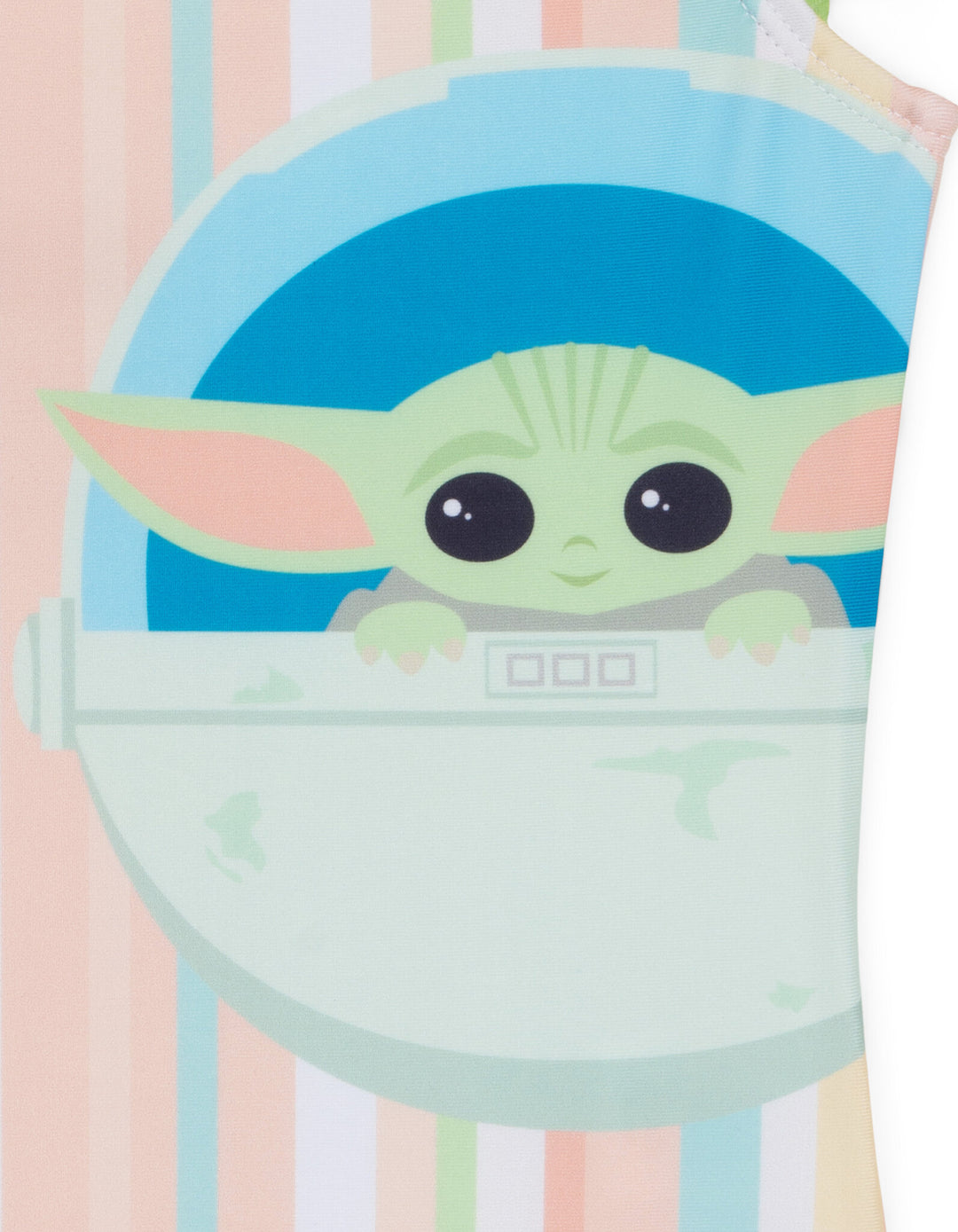 Star Wars The Mandalorian Grogu Girls' One Piece Bathing Suit Pastel Stripe