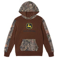 John Deere Boys' Fleece Hooded Sweatshirt Pinecone Brown Camo