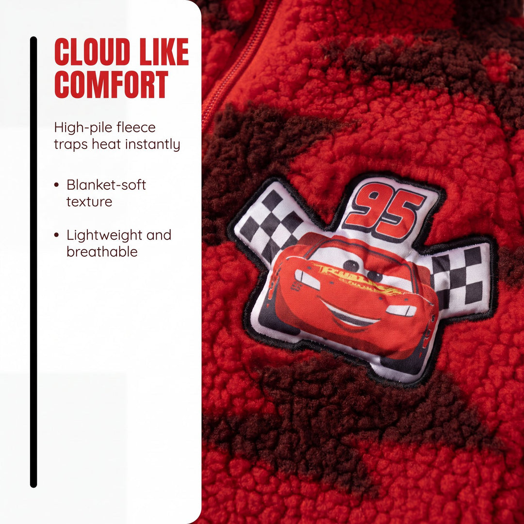 Cars Lightning McQueen Boys' Fleece Zip-Up Jacket Racing Red