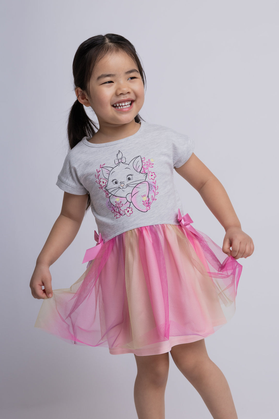 Disney The Aristocats Marie Girls' Tutu Dress Grey Pink