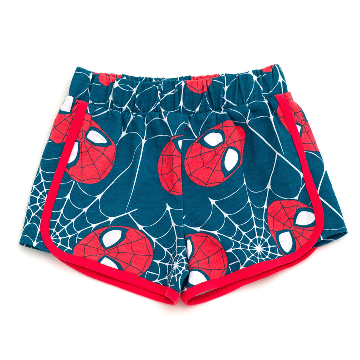 Marvel Spider-Man Cosplay 2-Piece Sleeveless Hoodie and Shorts Set Red Navy