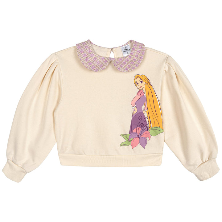 Disney Tangled Rapunzel Fleece Sweatshirt and Plaid Pleated Skirt Set Lilac