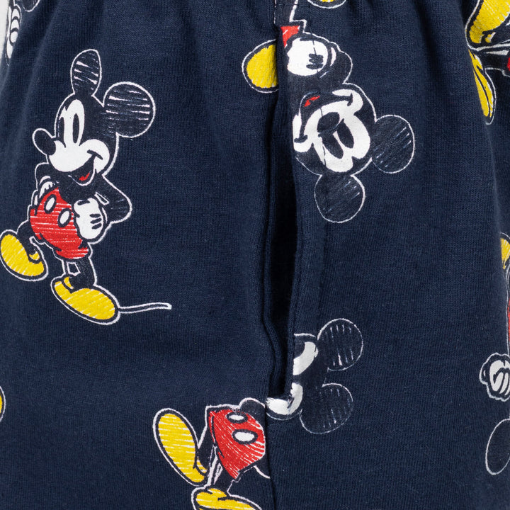 Camiseta gráfica de Mickey Mouse de Disney y pantalones cortos de felpa francesa