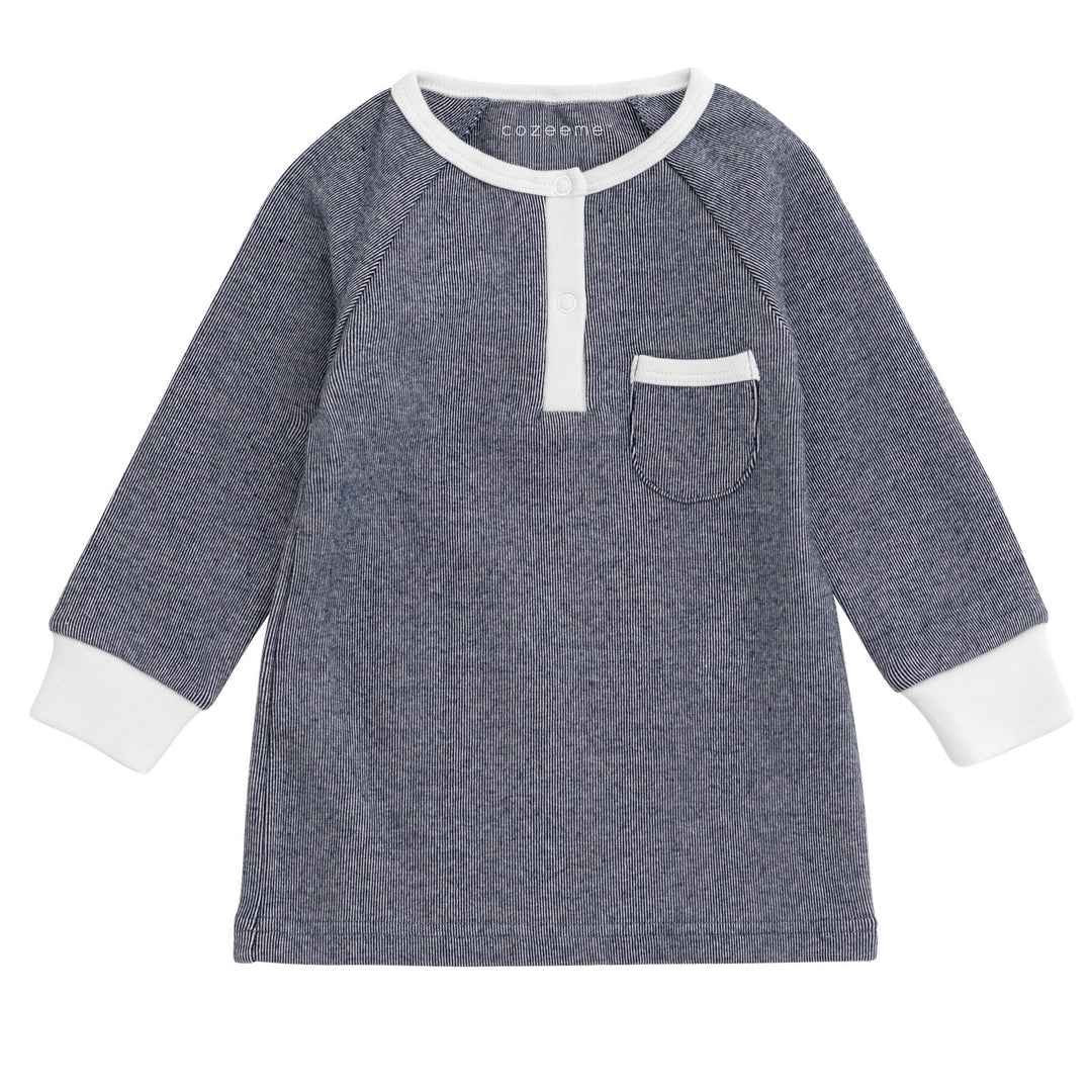 Cozeeme Boys' Loungewear 2-Piece Tee and Pants Set Navy White Stripe