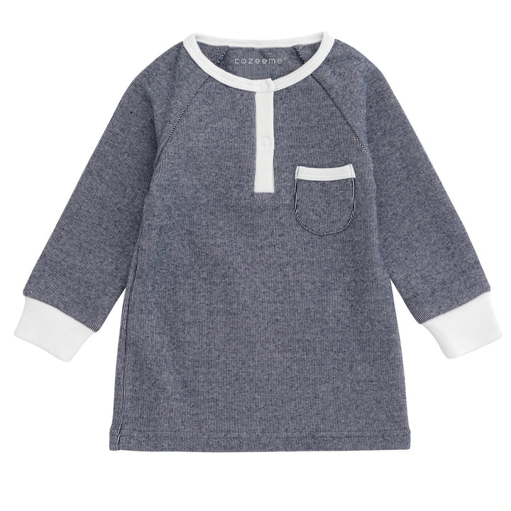 Cozeeme Boys' Loungewear 2-Piece Tee and Pants Set Navy White Stripe