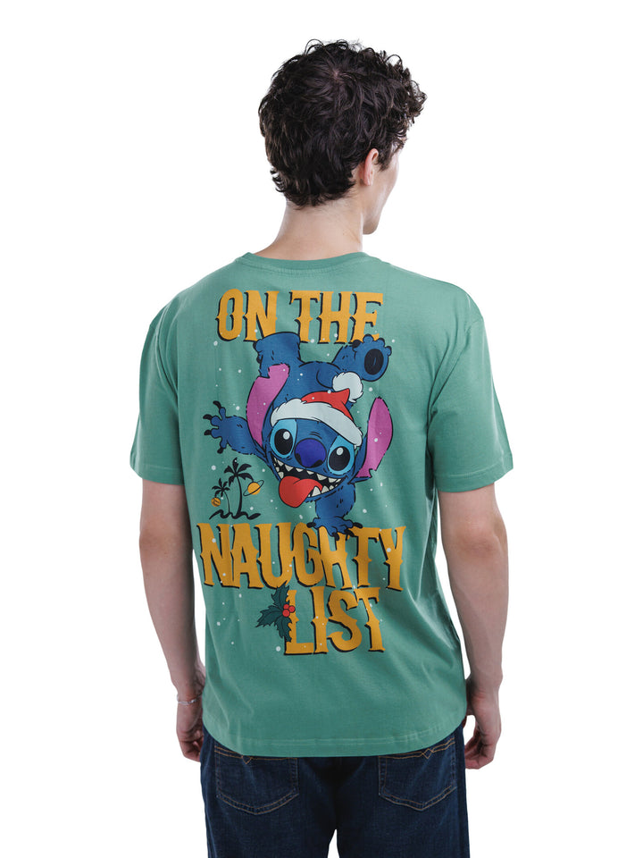 Lilo & Stitch Men's Holiday Short Sleeve T-Shirt Pine Green