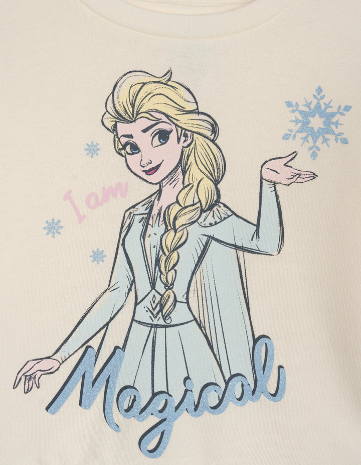 Frozen Girls' 2-Piece Sweatshirt and Leggings Set White Blue