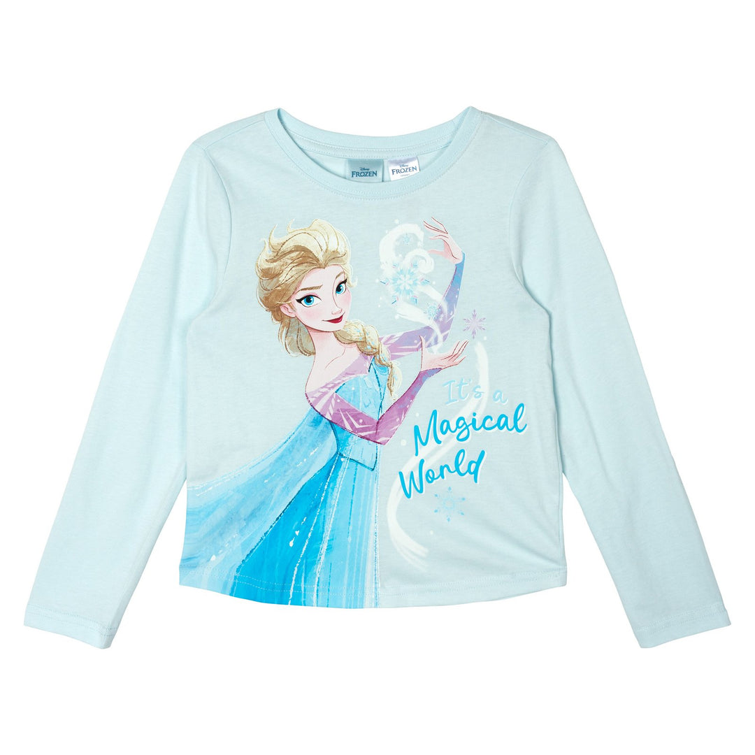 Frozen Girls' Long Sleeve Tee and Sequin Skirt Set Ice Blue Elsa