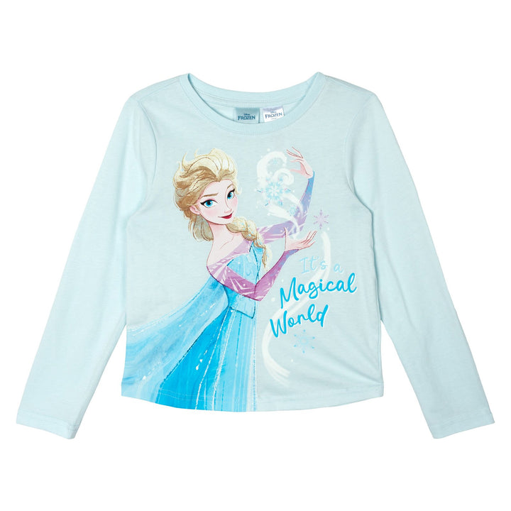 Frozen Girls' Long Sleeve Tee and Sequin Skirt Set Ice Blue Elsa