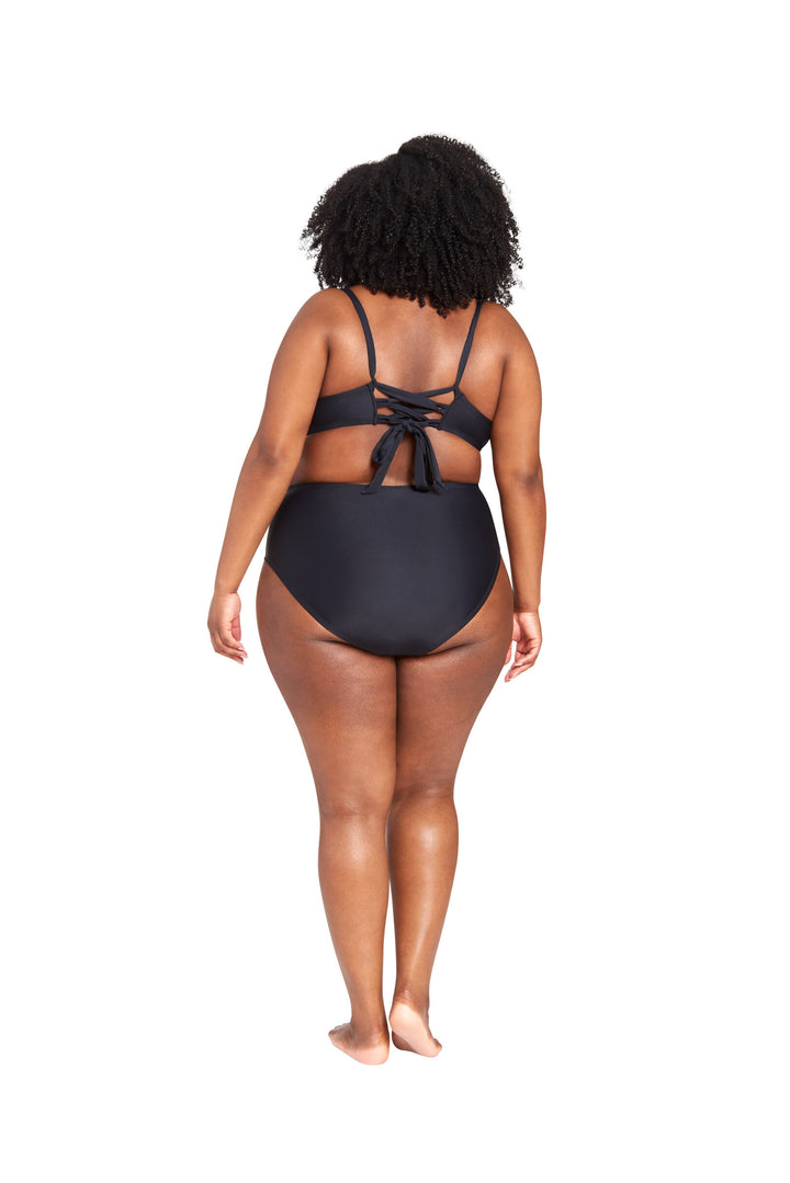 LYSA Women's Swimwear Bikini Bottom Midnight Black