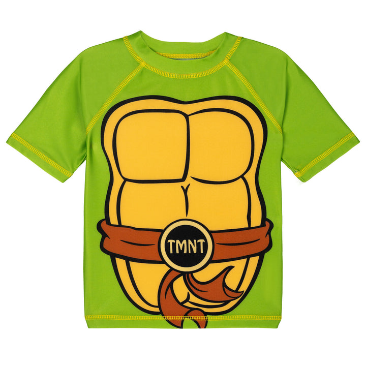 Teenage Mutant Ninja Turtles 2-Piece Rash Guard and Swim Trunks Set Green Yellow