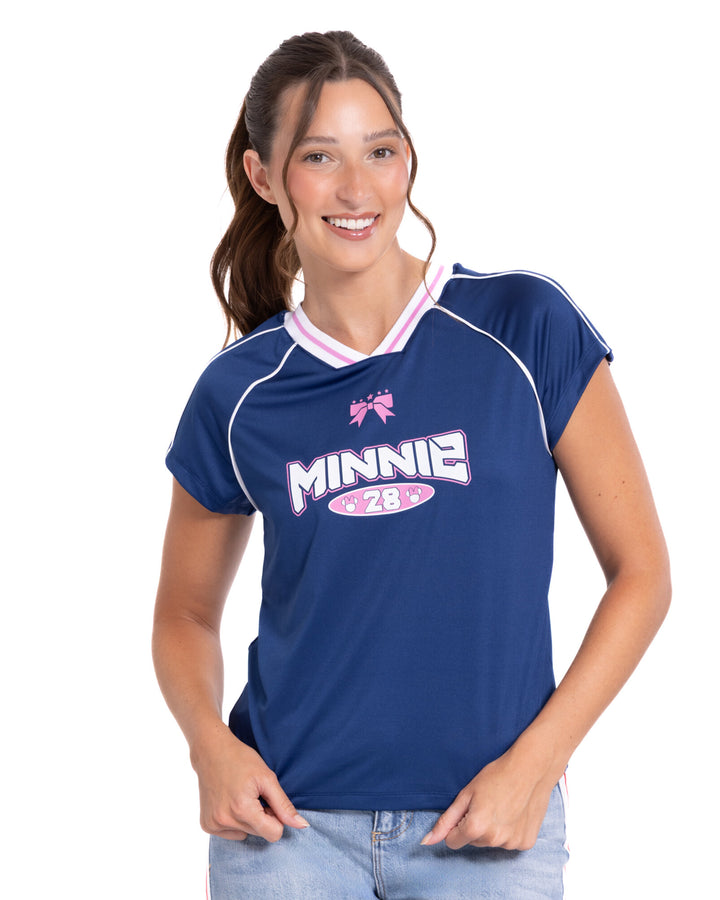 Minnie Mouse Women's Short Sleeve Soccer Jersey Slate Blue