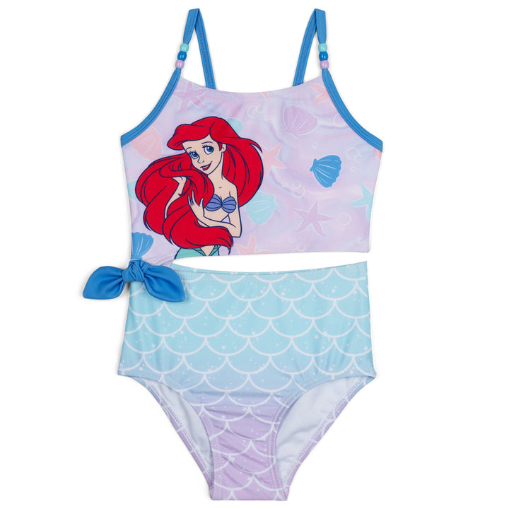The Little Mermaid Princess Ariel Girls' One Piece Bathing Suit Lavender Blue
