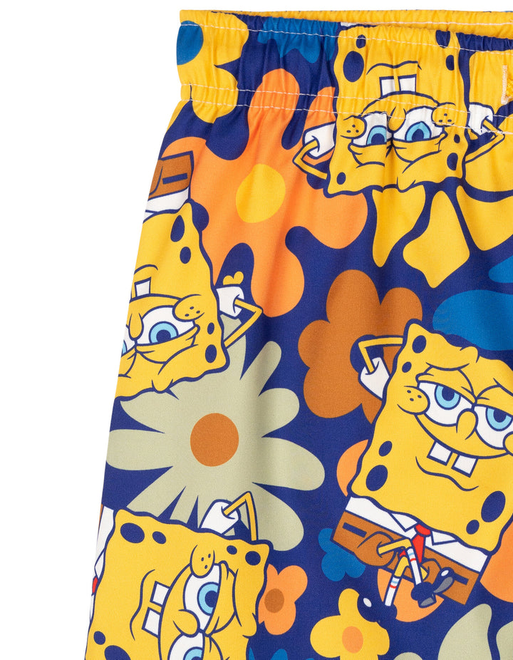SpongeBob SquarePants Boys' Swim Trunks Navy Floral