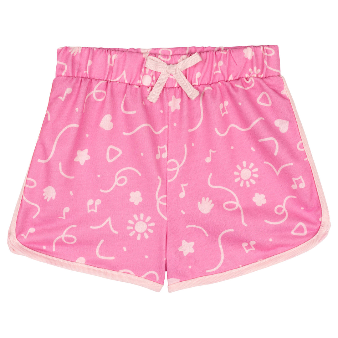 Ms. Rachel Toddler Girls' 2-Piece T-Shirt and Shorts Set Double Pink Ms
