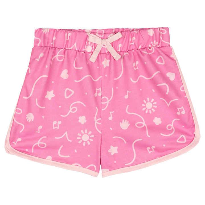 Ms. Rachel Toddler Girls' 2-Piece T-Shirt and Shorts Set Double Pink Ms