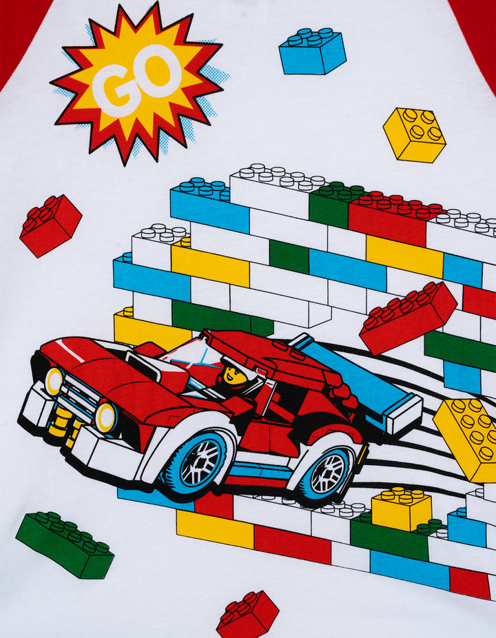 LEGO Boys' Short Sleeve T-Shirt White Red Racecar