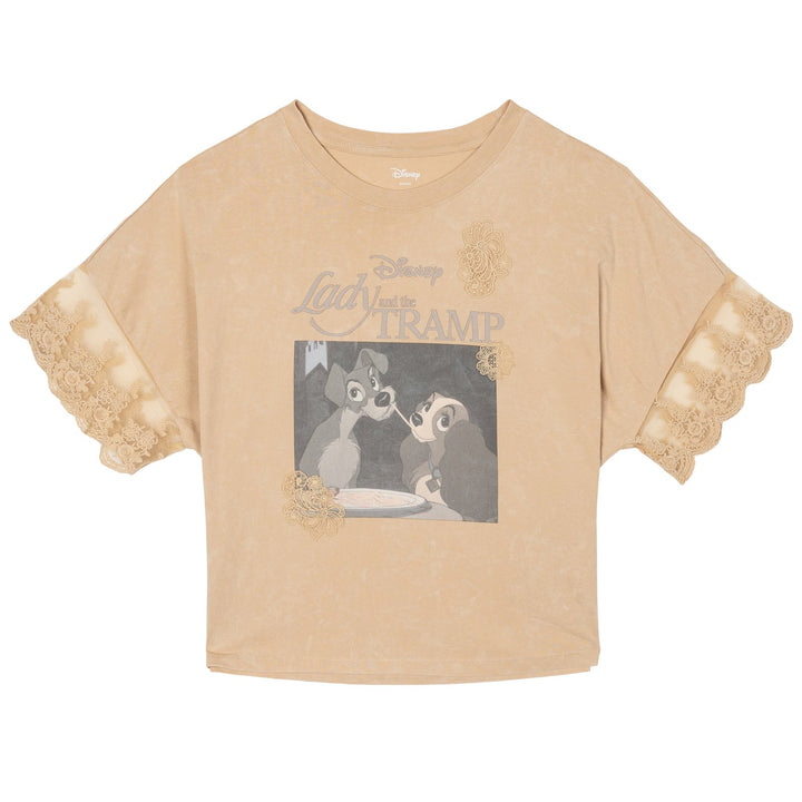 Disney Lady and the Tramp Women's Short Sleeve T-Shirt Beige