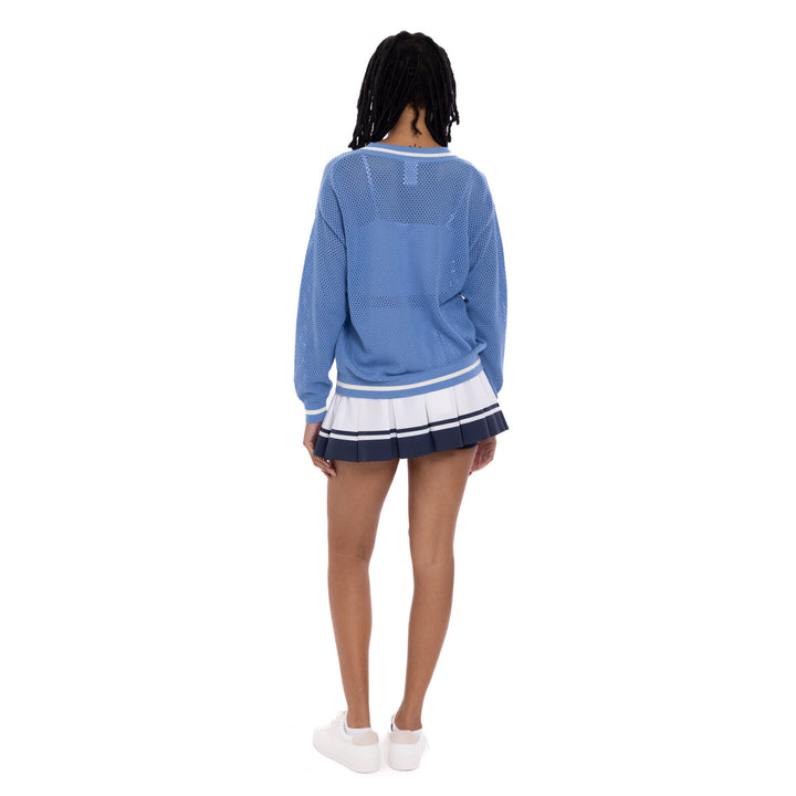 Lilo & Stitch Women's V-Neck Knit Sweater Light Blue