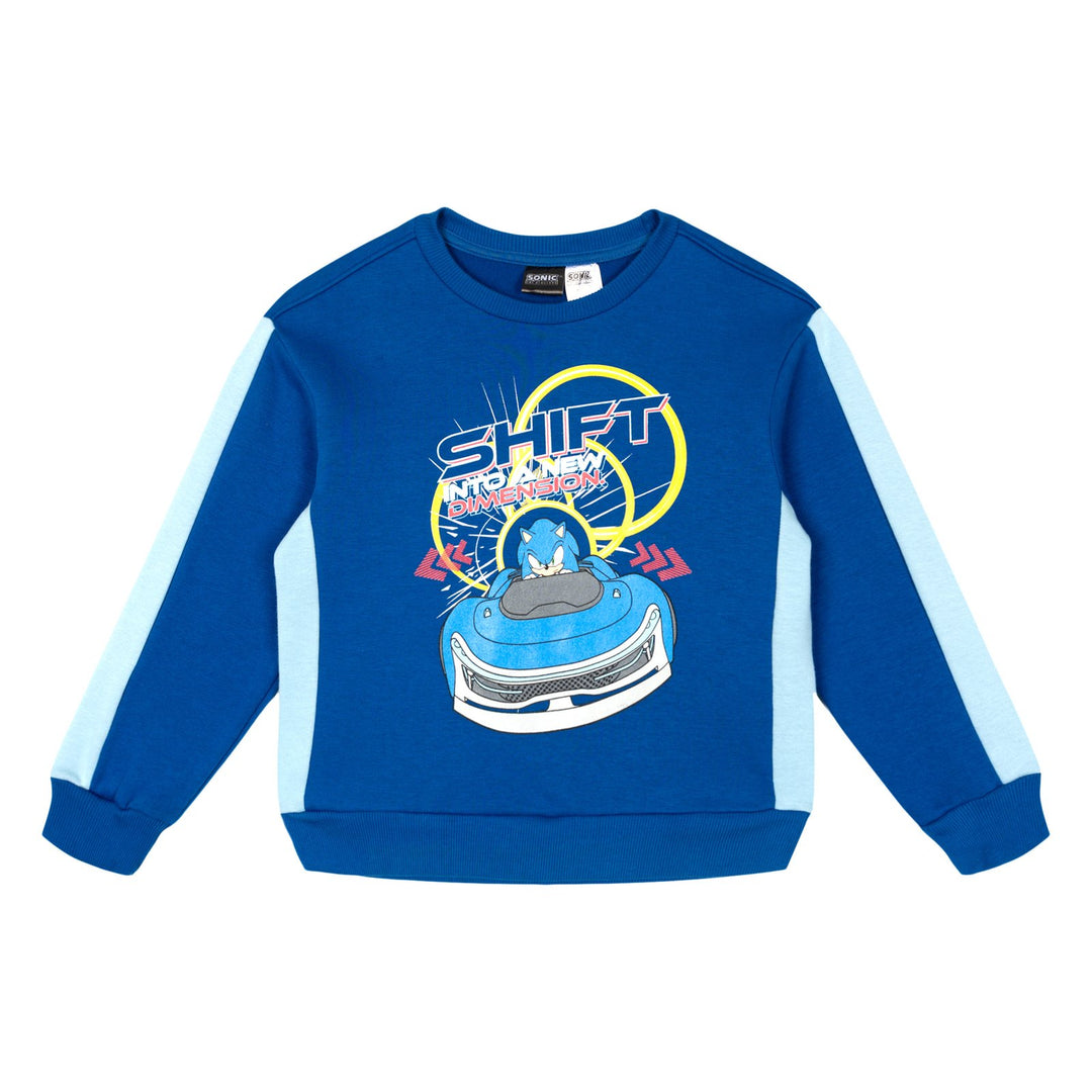 SEGA Sonic the Hedgehog Boys' Racing Fleece Sweatshirt and Pants Set Navy Blue