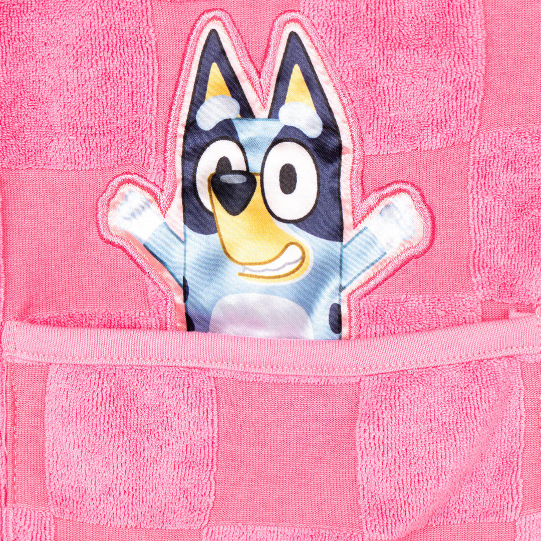 Bluey Girls' Hooded Swimwear Cover-Up Bingo Pink