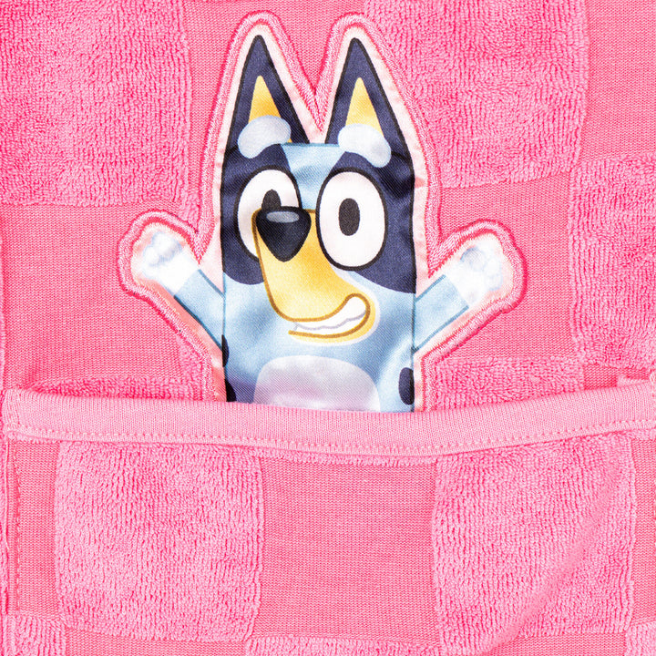 Bluey Girls' Hooded Swimwear Cover-Up Bingo Pink
