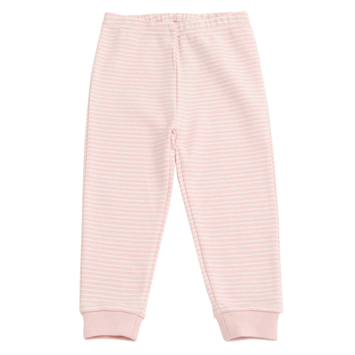 Cozeeme Girls' 2-Piece Tee and Pants Set Pink White Stripe