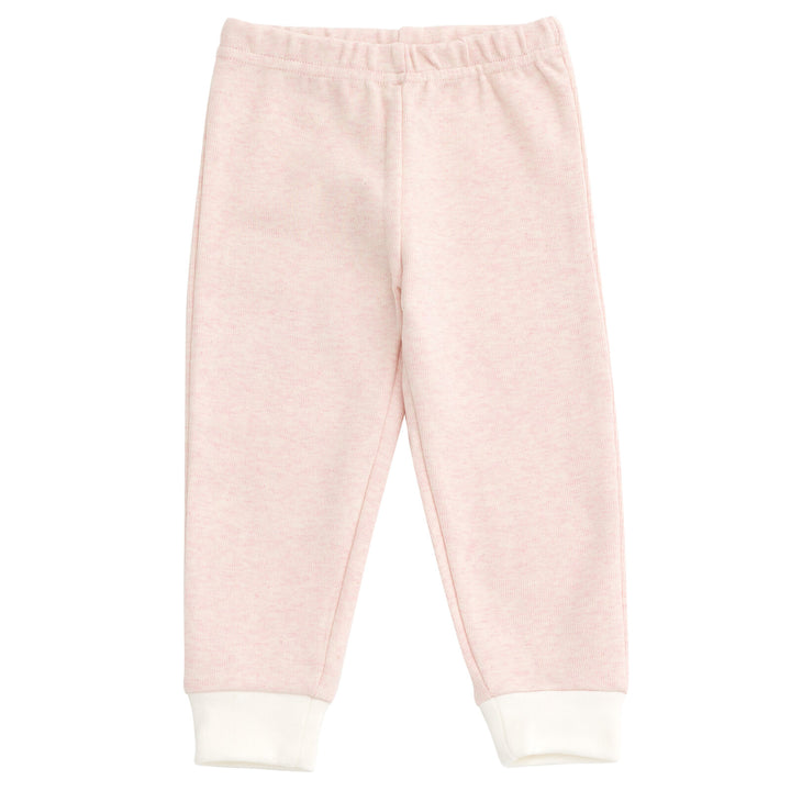 Cozeeme Girls' 2-Piece Tee and Pants Set Heather Pink White