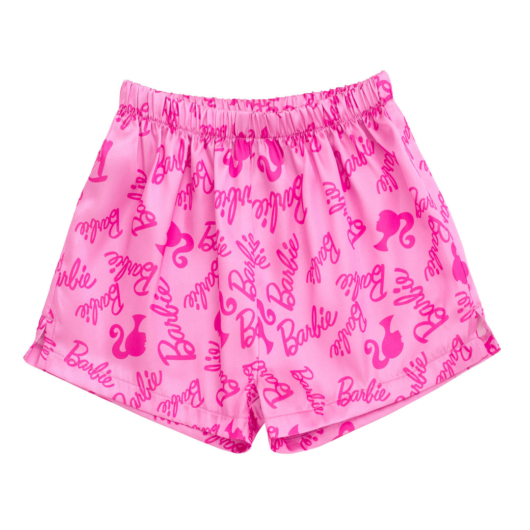 Barbie Girls' 2-Piece Pajama Shorts Set Light Pink Print