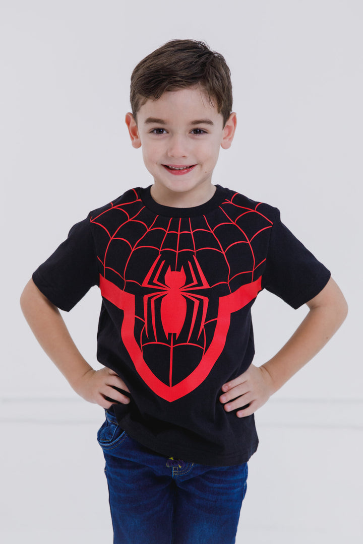 Marvel Spider-Man Cosplay Short Sleeve T-Shirt Classic Black Miles