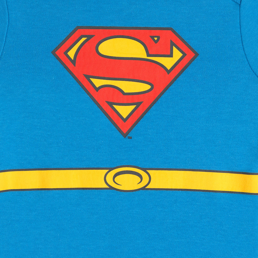 WARNER BROS Justice League Superman Baby Boys' Cosplay One Piece Bodysuit with Cape Blue Red