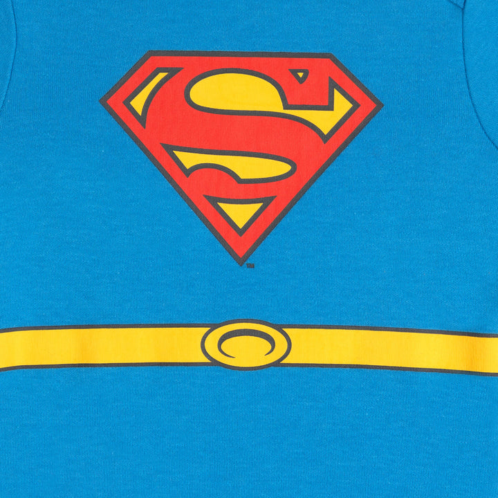 WARNER BROS Justice League Superman Baby Boys' Cosplay One Piece Bodysuit with Cape Blue Red