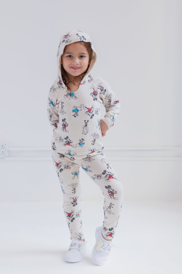 Disney Mickey Mouse Boys' Hoodie and Hacci Pants Set Heather Beige