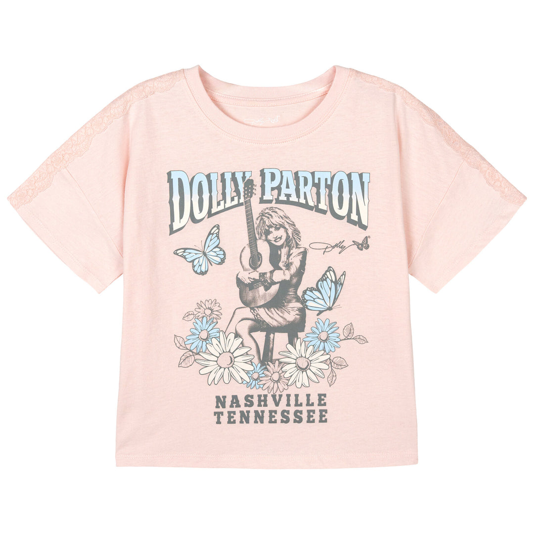 Dolly Parton Girls' Graphic Short Sleeve T-Shirt Petal Pink