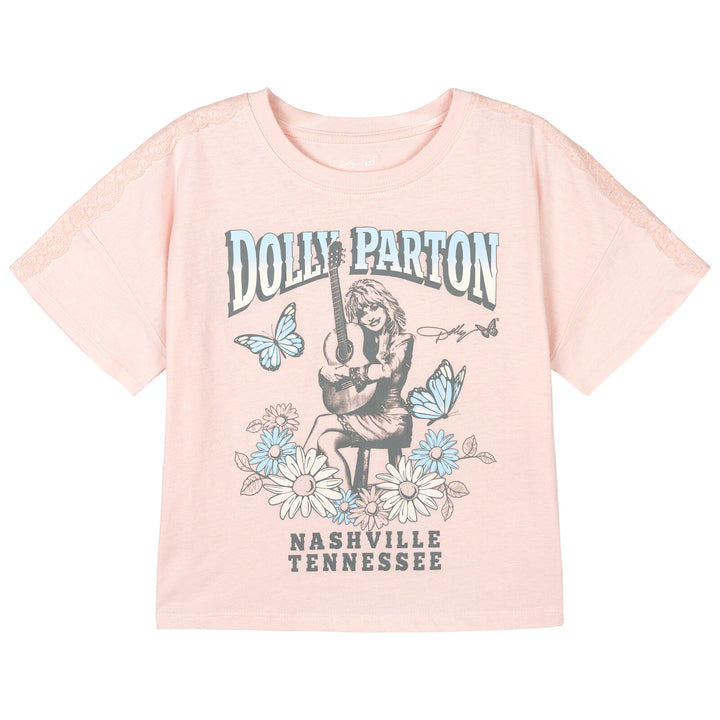 Dolly Parton Girls' Graphic Short Sleeve T-Shirt Petal Pink