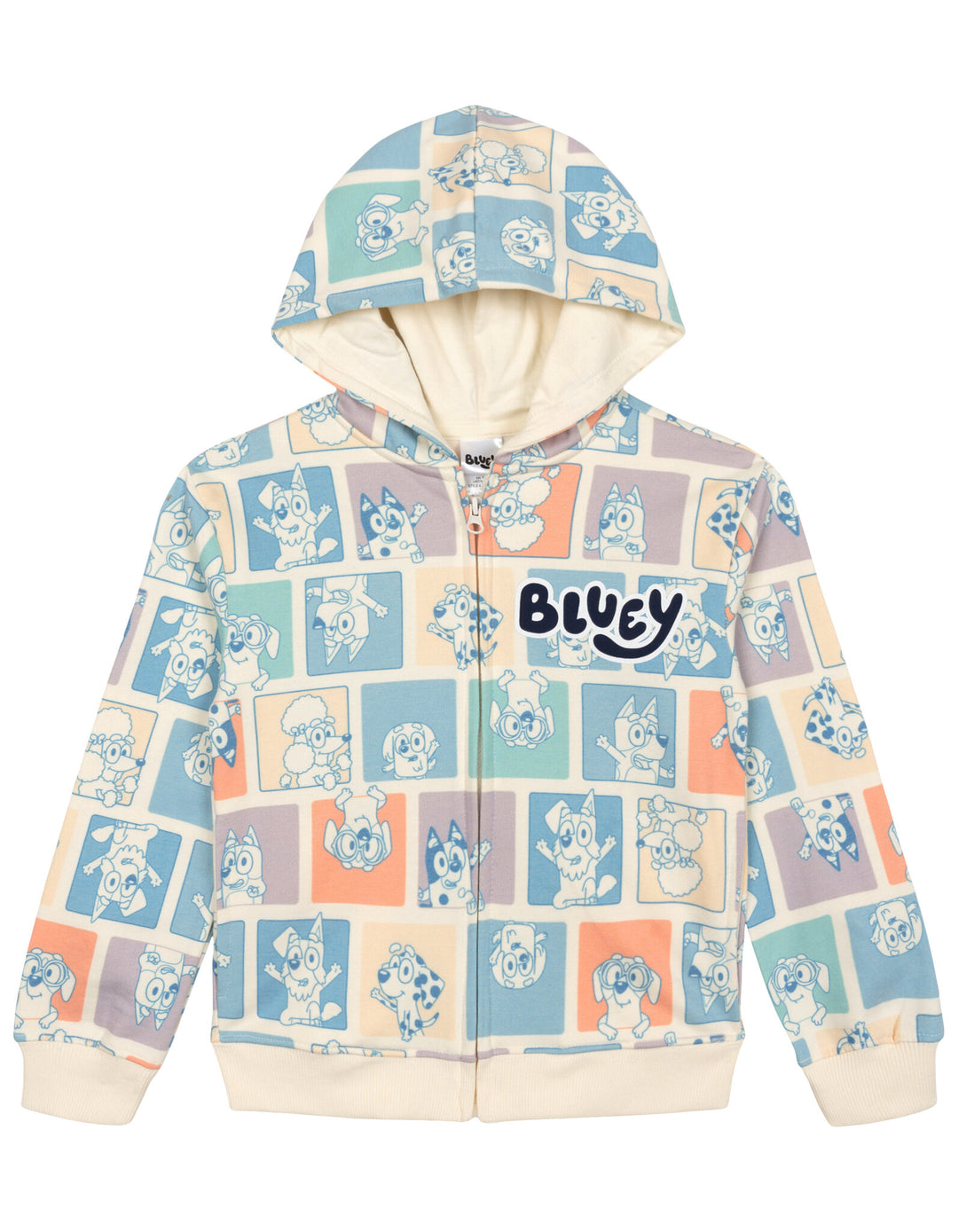 Bluey Fleece Zip-Up Hoodie Pastel Multi